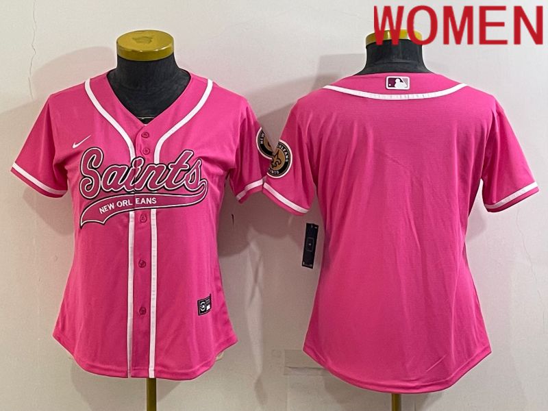 Women New Orleans Saints Blank Pink 2022 Nike Co branded NFL Jerseys->women nfl jersey->Women Jersey